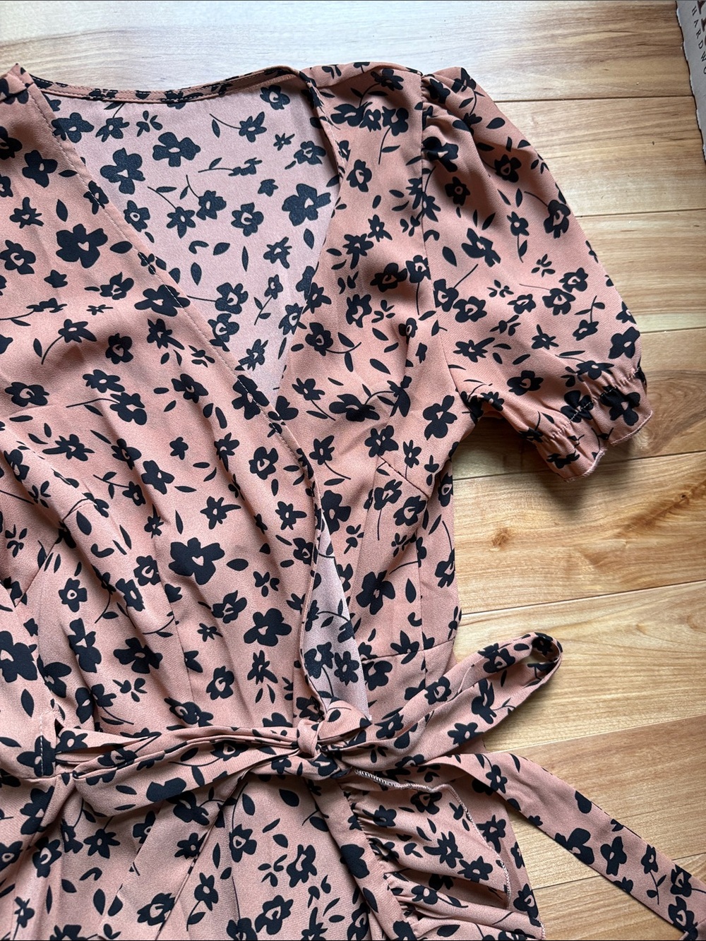 Floral Ruffle Wrap Dress - Picture 3 of 5